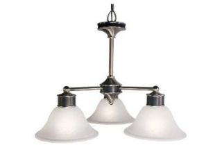 Z Lite 309 3C Dynasty Three Light Chandelier with Burnished Nickel/Chocolate Finish and Glass Material    