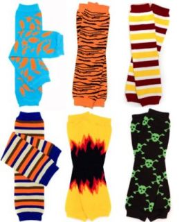 6 Pack Boys juDanzy leg warmers Pack of Stripes, Tiger, Guitars, Turtles, Cars, Solid Blue Clothing