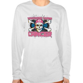 Breast Cancer Tougher Than Cancer Skull T shirt