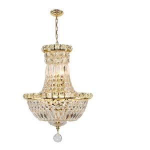 Worldwide Lighting Empire Collection 6 Light Gold and Crystal Chandelier W83032G12