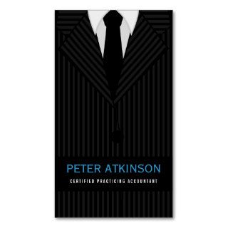Pinstripe Suit Accountant Business Card Template