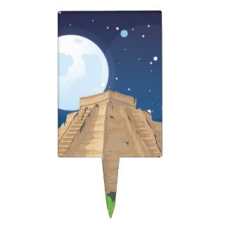 Aztec Pyramid Rectangular Cake Topper