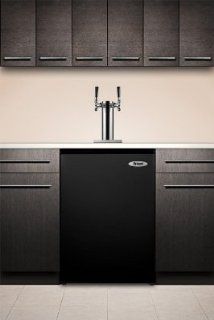 Summit Refrigeration SBC490 Beer Dispenser w/ Dual Tap System, Auto Defrost & Casters, Black, 6 cu ft, Each Appliances