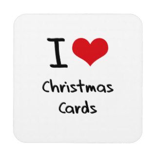 I love Christmas Cards Drink Coaster