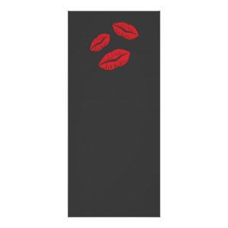 RED EMO GREY LIPS KISSES LIPSTICK THREE LOVE FLIRT RACK CARD DESIGN