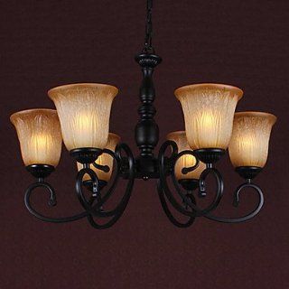 60W*6 Classic 6 Light Up Lighting Chandelier With Retro Shade    