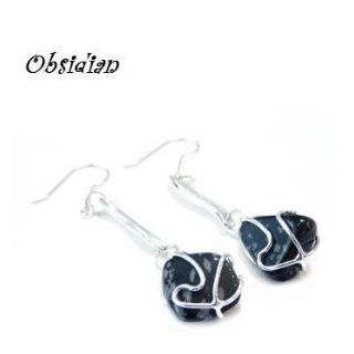 Obsidian Stone Earrings Dangle Earrings Jewelry