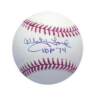 Whitey Ford Autographed/Hand Signed Rawlings Official MLB Baseball with HOF 74 Inscription Sports Collectibles
