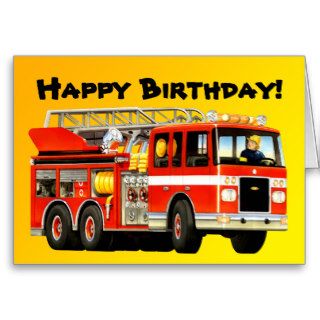 Fire Truck Greeting Cards