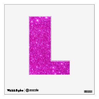 Pink Glitter Sparkle Wall Decal Letter L