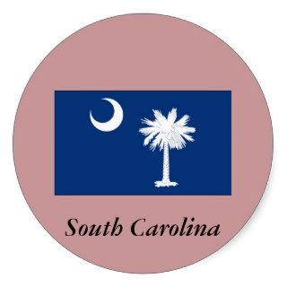 South Carolina State Flag Round Stickers