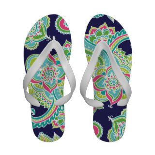 Colorful Illustrated Bohemian Paisley Sandals