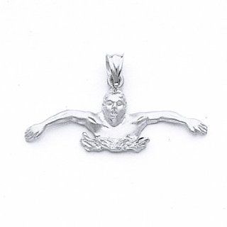 Sterling Silver Swimmer Pendant Jewelry