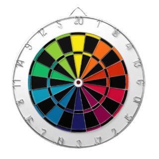 Colorful Dart Board Rainbow with Black
