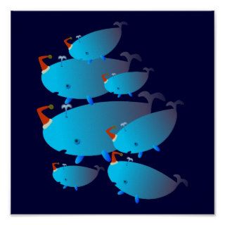 Christmas Poster Whale Family