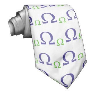 Cool blue omega symbol pattern tie