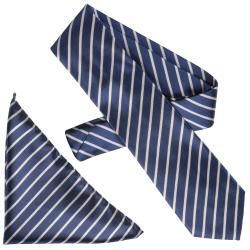 Boston Traveler Men's Diagonal Stripe Microfiber Tie and Hanky Set Boston Traveler Ties