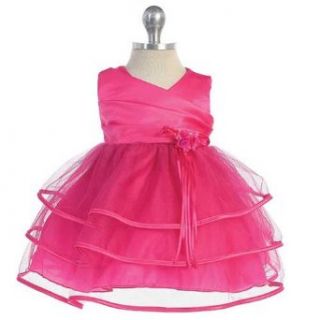 Chic Baby Fuchsia Tulle Tiered Special Occasion Dress Baby Girls 3 24M Infant And Toddler Special Occasion Dresses Baby