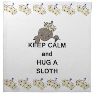Keep Calm and Hug a Sloth Meme Printed Napkins