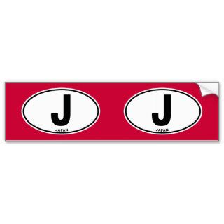 Japan J Oval ID Identification Code Initials Bumper Sticker