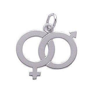 Rembrandt Charms Male & Female Symbol Charm, Sterling Silver Clasp Style Charms Jewelry