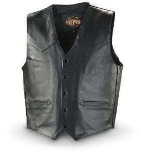 Guide Gear Leather Concealment Vest Black, BLACK, XL Clothing