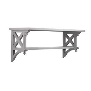 Martha Stewart Living 14.25 in. W Large Cement Gray Country Double Shelf 1236600270