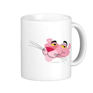 Pink Panther Face Looks Satisfied Mugs