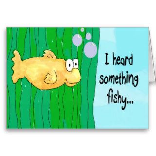 Funny Whimsical Note Card All Occassions Fish