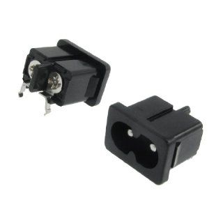 10 Pcs Black Plastic IEC320 Inlet C8 Power Adapter 250V 2.5A   Light Sockets  