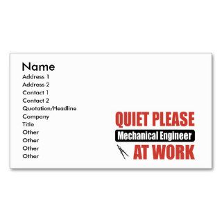 Quiet Please Mechanical Engineer At Work Business Card Templates