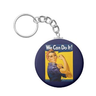 We Can Do It Rosie the Riveter Vintage WW2 Keychain