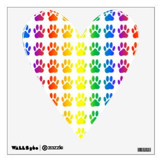 Rainbow Dog Pawprint Room Sticker