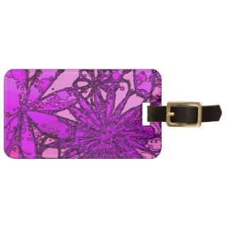 Funky Personalized Purple Flowers Luggage Tag