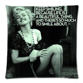Popular Marily Monroe Similing Quote Throw Pillow Case Cushion Cover   18" X 18" inch (45cm * 45cm)   Two Sides   Bed Pillows