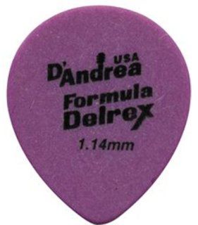 D'Andrea TD347 1.14XJ Delrex Guitar Picks, 12 Piece, Purple, 1.14mm, Extra Heavy Musical Instruments