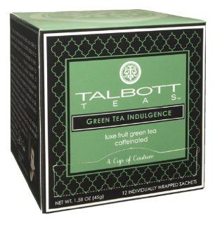 Talbott Teas Green Tea Indulgence Sachet (Caffeinated) 12 pack, Vot 347  Grocery Tea Sampler  Grocery & Gourmet Food