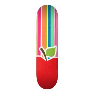 Salmon Pink & Seafoam Green Striped; Apple Skateboard Decks