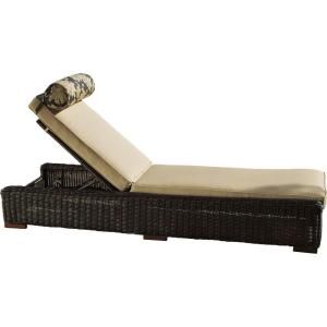 RST Outdoor Resort Espresso Patio Chaise Lounge with Heather Beige Cushion OP PELS LNK E HBG