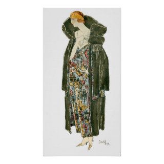 Vintage French Fashion Illustration ~ Loutre Posters