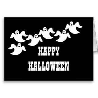 Ghost Party Halloween Card, Black