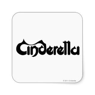 Cinderella   Black Logo Square Sticker