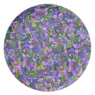 Purple Pink Abstract Mosaic Pattern Plates