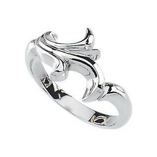 Sterling Silver Freeform Bypass Fashion Ring, Size 6 to 7 Jewelry