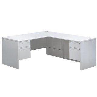 HON HONBON38000QQ2 38000 Series L Shaped Desk With 3/4 Height Pedestals, 72" X 84", Light Gray  Office Desks 