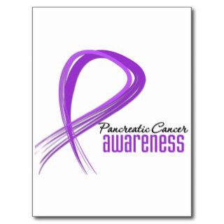 Pancreatic Cancer Grunge Ribbon Post Cards