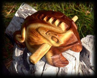 "Bullfrog" Croaking Wooden Percussion Frog Rasp ~6.5 Inches Musical Instruments