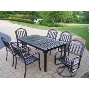Oakland Living Rochester 7 Piece Patio Dining Set with 2 Swivel Chairs 6137 3830 6128 7 HB