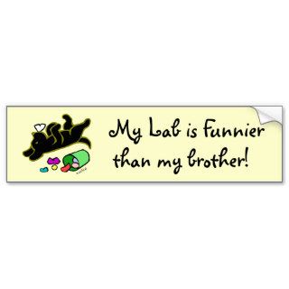 Funny Black Labrador Cartoon Illustration Bumper Stickers