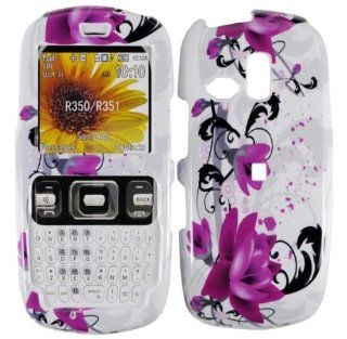 Purple Lily Hard Case Cover for Samsung Freeform Link R350 R351 R355c Cell Phones & Accessories